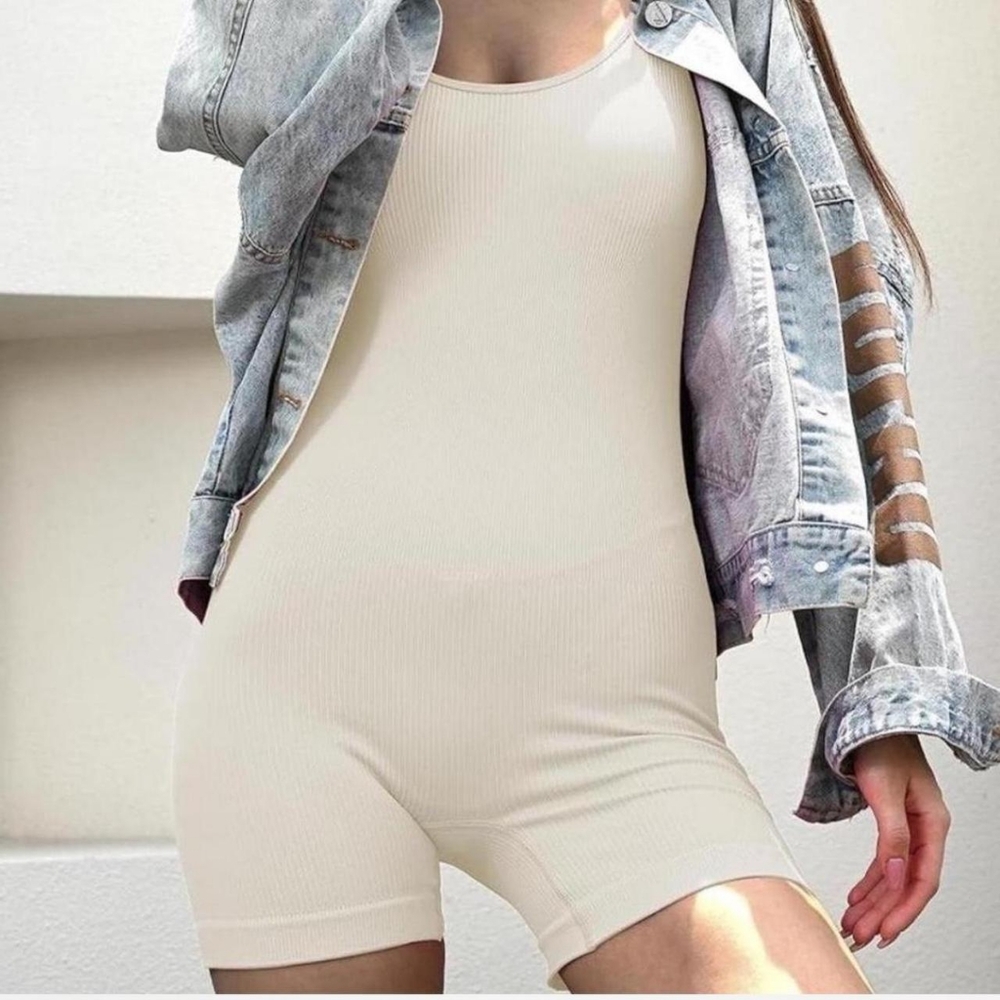 Cream Ribbed Bodysuit - Picture 7 of 7